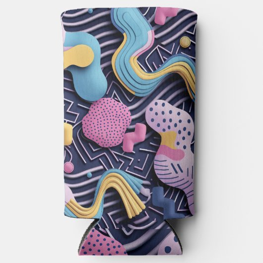 丸い形状のパステルライン スリム缶クーラー (正面)