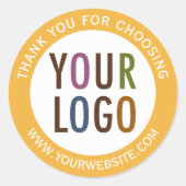 丸い感謝ステッカー ビジネス ロゴ プロモーション ラウンドシール (正面)