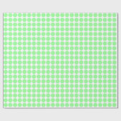 丸い斑点 – 白のミントグリーン ラッピングペーパー (フラット)