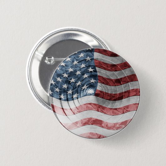 丸い旗 缶バッジ (正面&裏面)