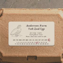 丸い日付 – ファームウズラ卵ブラウンステッカー ラベル
