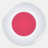 丸い日本国旗のシール ラウンドシール (正面)