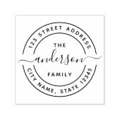 丸い書道台本ファミリー差出人住所 セルフインキングスタンプ (デザイン)