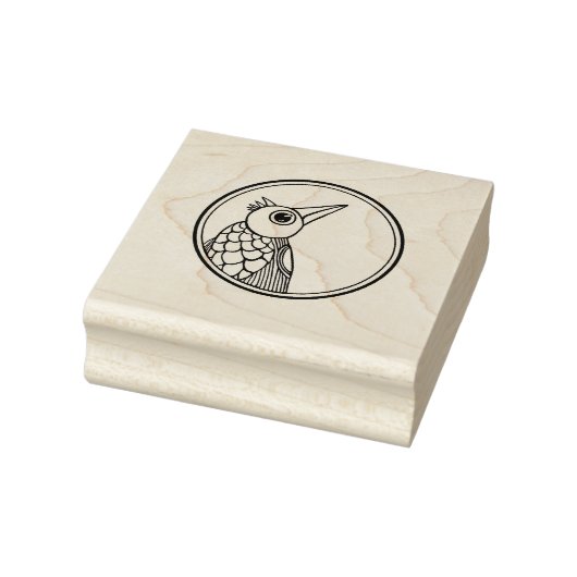 丸い木彫りの鳥の目の一つ ラバースタンプ (スタンプ)