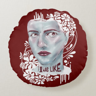 丸い枕レッド私は ラウンドクッション