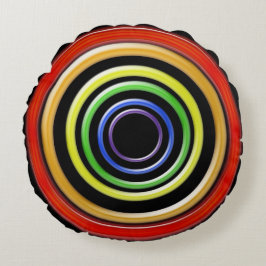 丸い枕 – レインボーカラーのリングや輪 ラウンドクッション