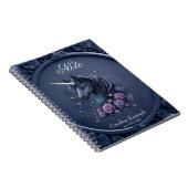 丸い枠の暗いユニコーンポートレート ノートブック (右側)