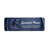 丸い枠の暗いユニコーンポートレート ラベル (正面)