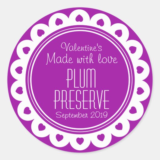 丸い梅の生地又はジャムの瓶の食品ラベル ラウンドシール (正面)