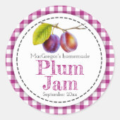 丸い梅の生地又はジャムの瓶の食品ラベル ラウンドシール (正面)