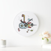 丸い水の航海の下にかわいい潜水艦 ラージ壁時計 (ホーム)