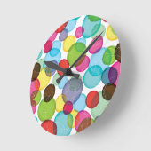 丸い泡の子パターン2 ラウンド壁時計 (傾斜)