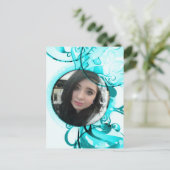 丸い泡旋回フレーム写真はがき ポストカード (スタンド正面)