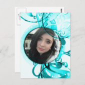 丸い泡旋回フレーム写真はがき ポストカード (正面/裏面)