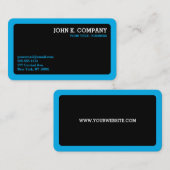 丸い淡い青の縁ど黒ミニマル  名刺 (正面/裏面)