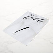 丸い白/ローズゴールドの箔 テーブルNo. 1 箔招待状 (回転した状態)