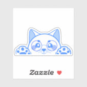 丸い眼鏡をかけたかわいい幸せな猫 シール (シート)