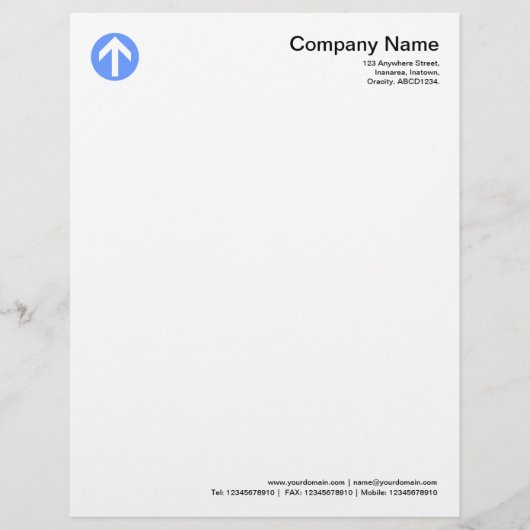 丸い矢印 - 淡い青 レターヘッド (正面)