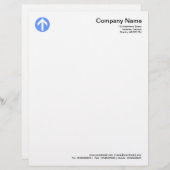 丸い矢印 - 淡い青 レターヘッド (正面/裏面)