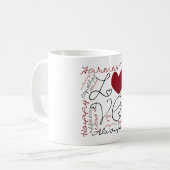 丸い突出部のコラージュ-色を変えて下さい コーヒーマグカップ (正面左)