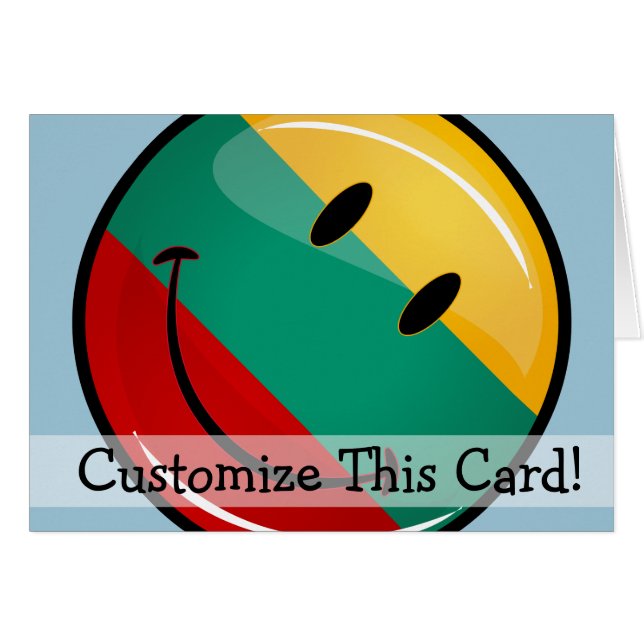 丸い笑顔のリトアニア国旗 (正面横)