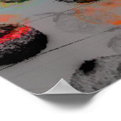 丸い筆致のデジタルアート ポスター (角)