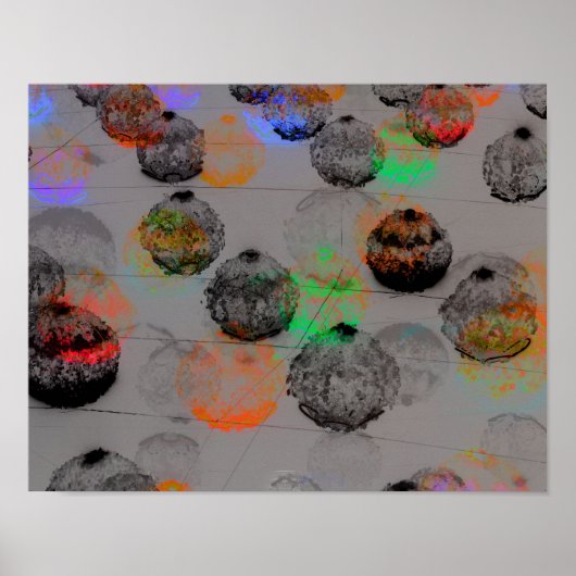 丸い筆致のデジタルアート ポスター (正面)