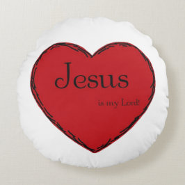 丸い綿枕とハート ラウンドクッション