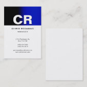 丸い縦型ブルー白黒名刺 名刺 (正面/裏面)