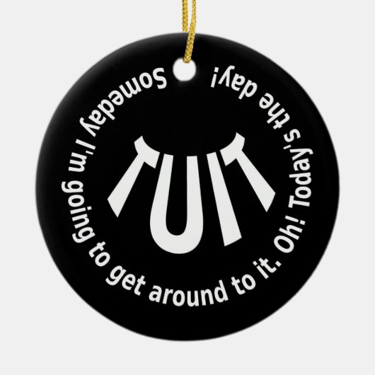 丸い縫合 セラミックオーナメント (正面)