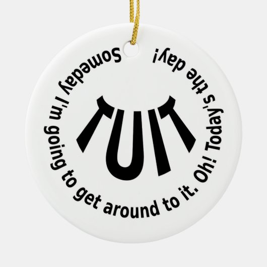 丸い縫合 セラミックオーナメント (正面)