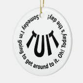 丸い縫合 セラミックオーナメント (左)