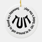 丸い縫合 セラミックオーナメント (裏面)