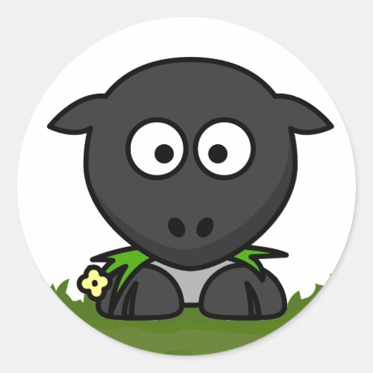 丸い羊 ラウンドシール (正面)