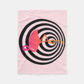 丸い美しいフラミンゴ フリースブランケット (正面)