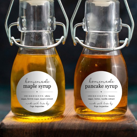 丸い自家製シロップギフトラベルシール ラウンドシール