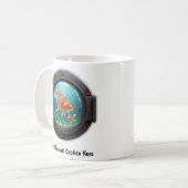 丸い船の窓の中の幻想的な金魚 コーヒーマグカップ (正面左)
