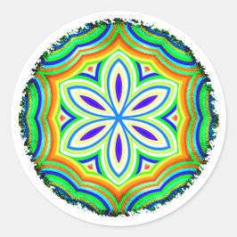 丸い花のシール ラウンドシール