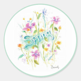 丸い花シール ラウンドシール