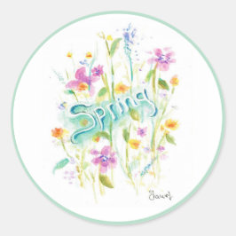 丸い花シール ラウンドシール