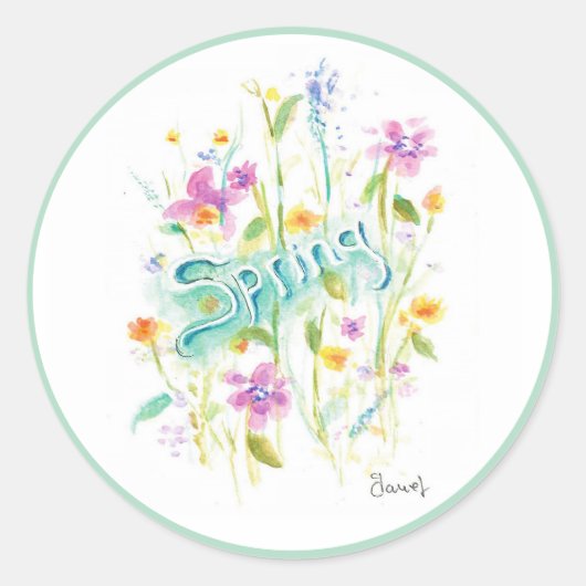 丸い花シール ラウンドシール (正面)