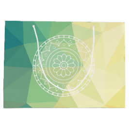 丸い花マンダラボホデザイン ラージペーパーバッグ