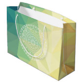 丸い花マンダラボホデザイン ラージペーパーバッグ (裏面アングル)