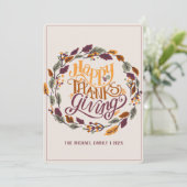 丸い花紅葉幸せな感謝祭 シーズンカード (スタンド正面)