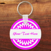 丸い花 – マゼンタ キーホルダー (正面)