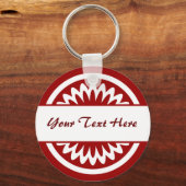 丸い花 – ルビーレッド キーホルダー (正面)