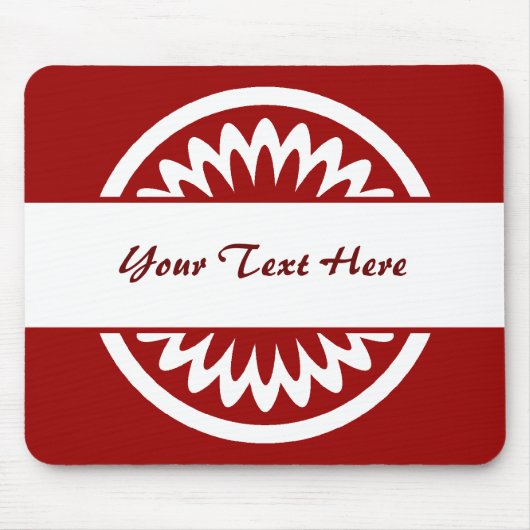 丸い花 – ルビーレッド マウスパッド (正面)