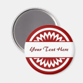 丸い花 – ルビーレッド マグネット (正面/裏面)