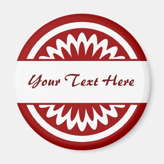 丸い花 – ルビーレッド マグネット (正面)