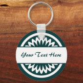 丸い花 – 濃い緑 キーホルダー (正面)